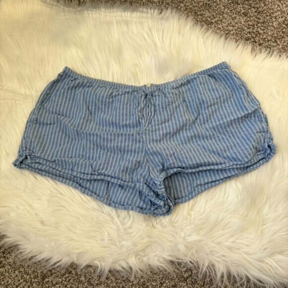 Aerie Blue Striped Pajama Shorts Women's Small
